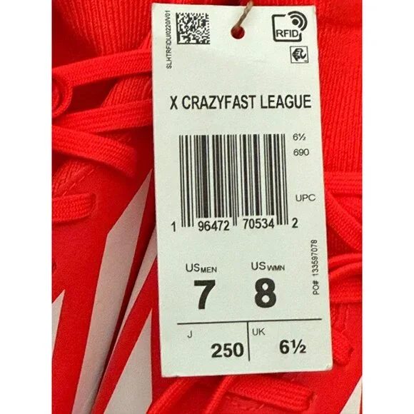 Adidas X Crazyfast League FG Soccer Cleats Red White Men 7 Women 8 Width D NWOB - Picture 7 of 12